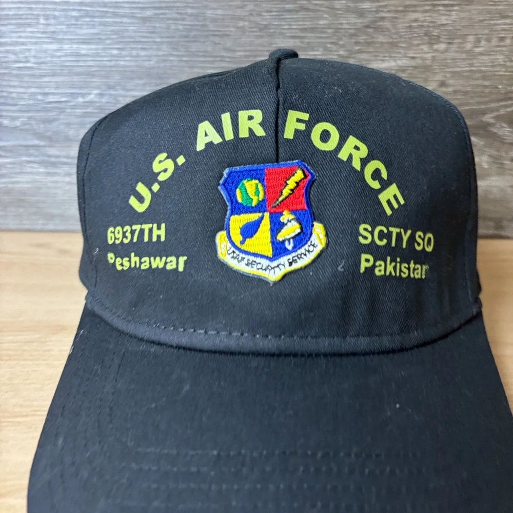 Air Force Hat Cap Snapback Black Trucker Adjustable